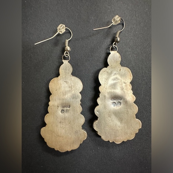 Vintage Stirling Silver Navajo Turquoise earrings - Picture 7 of 10